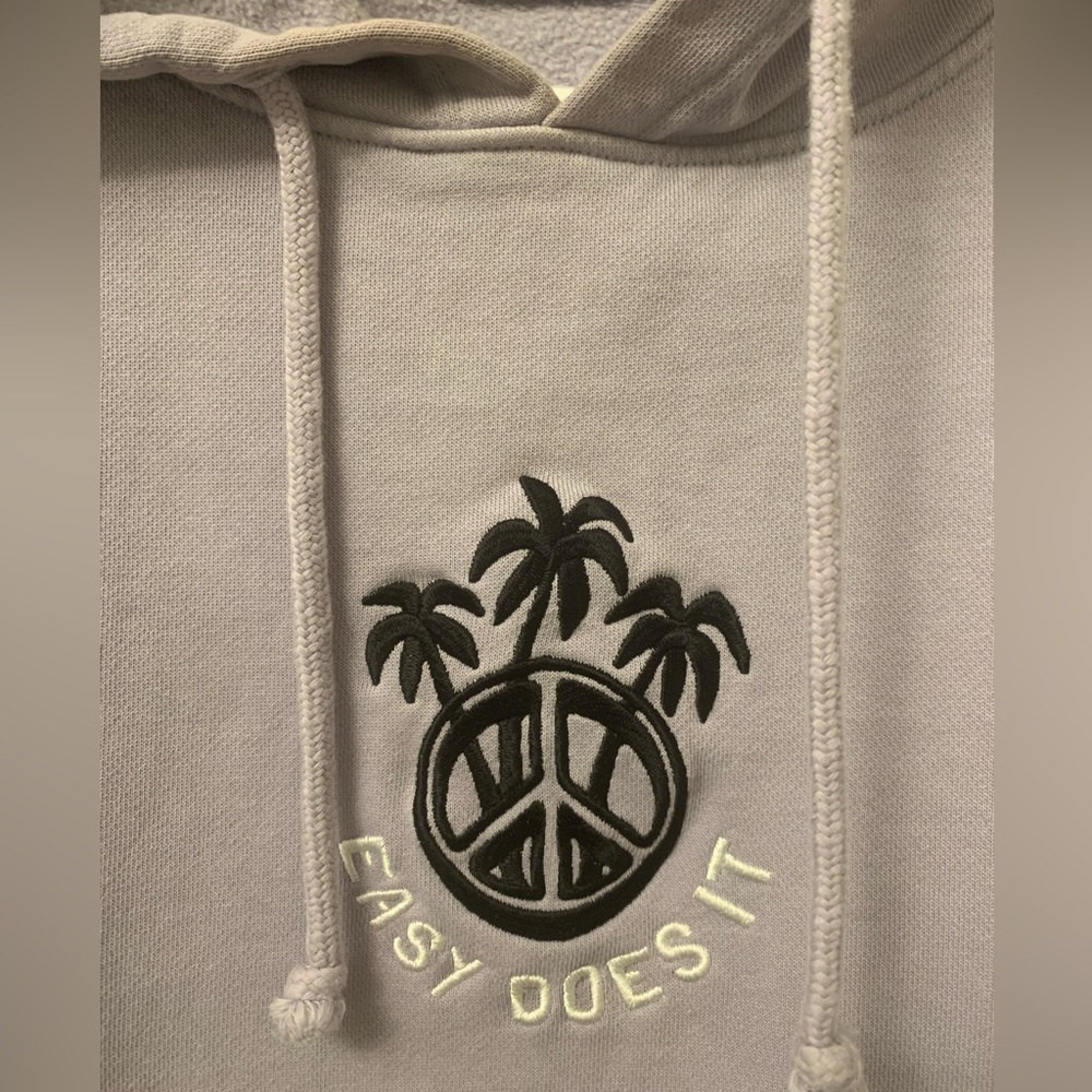 Urban Outfitters Embroidered Hoodie Katin Medium Easy Does It Peace - Picture 3 of 3